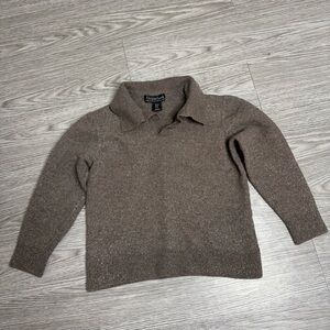 Christian Lacroix Women’s  Brown Collared 100% Fine Merino Wool Sweater Sz M